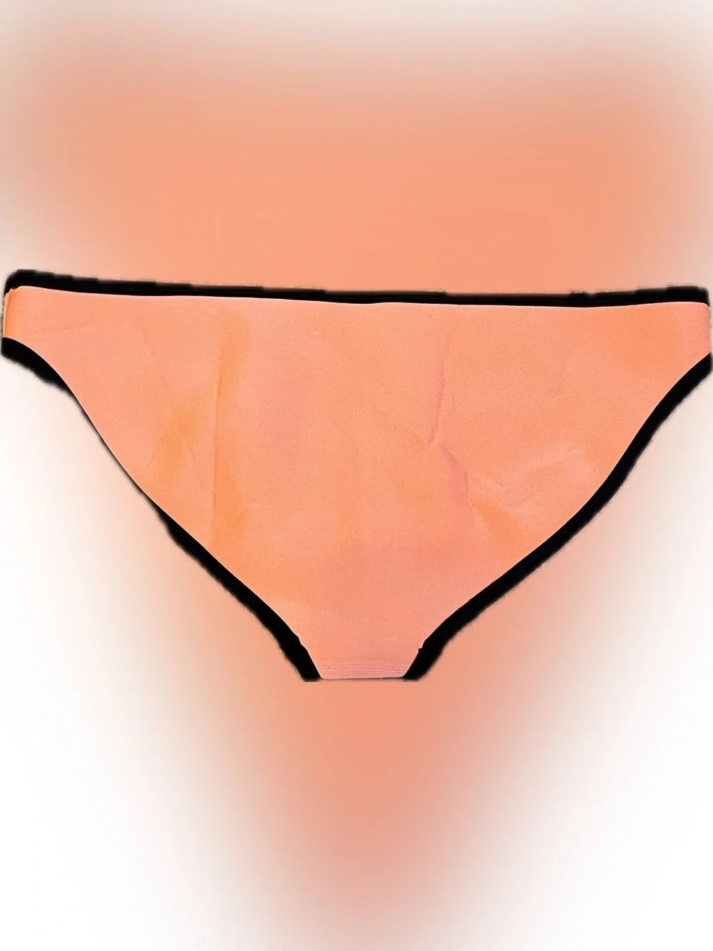 Triangl Poppy Peach Soda Bikini Bottom in Peach & Black size M